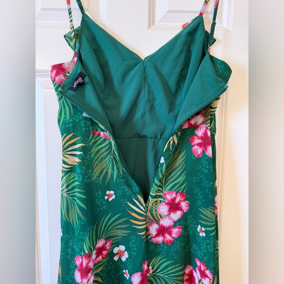 Kensie Green Tropical Print Midi Dress Size 10 - Picture 10 of 16